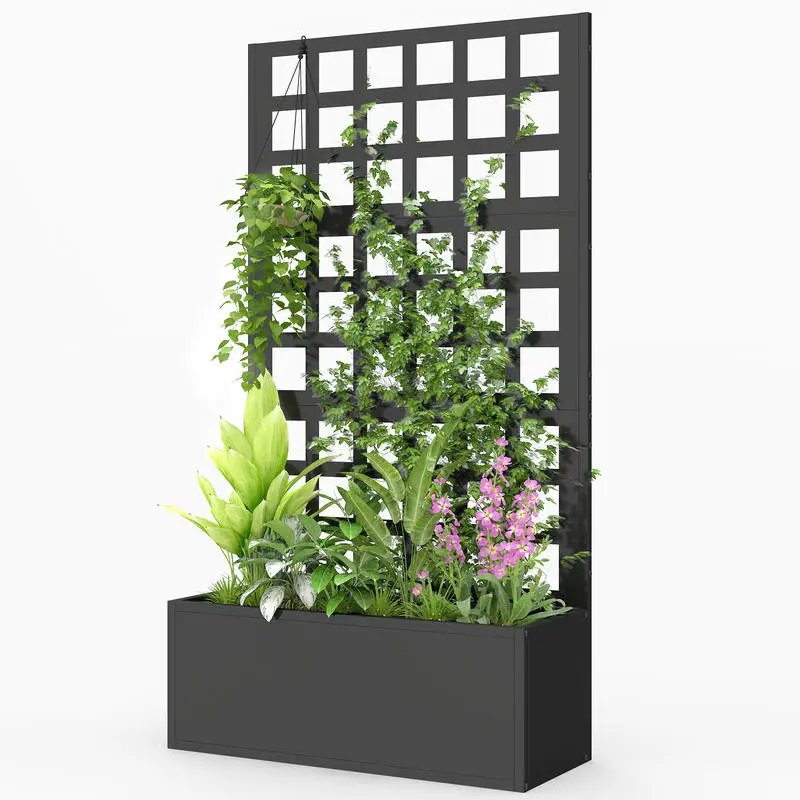 Galvanized Raised Garden Bed Planter Box with Trellis for Climbing Plants, Vegetable, Vines, 24" x 9" x 44.5", Black
Galvanized Raised Garden Bed Planter Box with Trellis for Climbing Plants, Vegetable, Vines, 24" x 9" x 44.5", Black