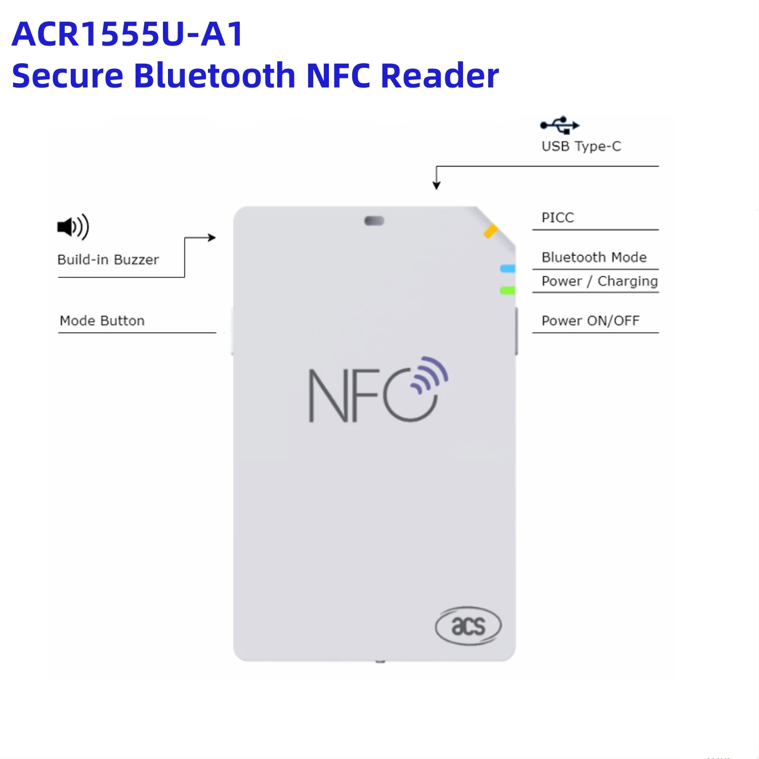 13.56mhz ACR1555U-A1 NFC Bluetooth Wireless Contactless RFID Reader Writer Support ISO14443 S50 Chip, NFC Card
13.56mhz ACR1555U-A1 NFC Bluetooth Wireless Contactless RFID Reader Writer Support ISO14443 S50 Chip, NFC Card