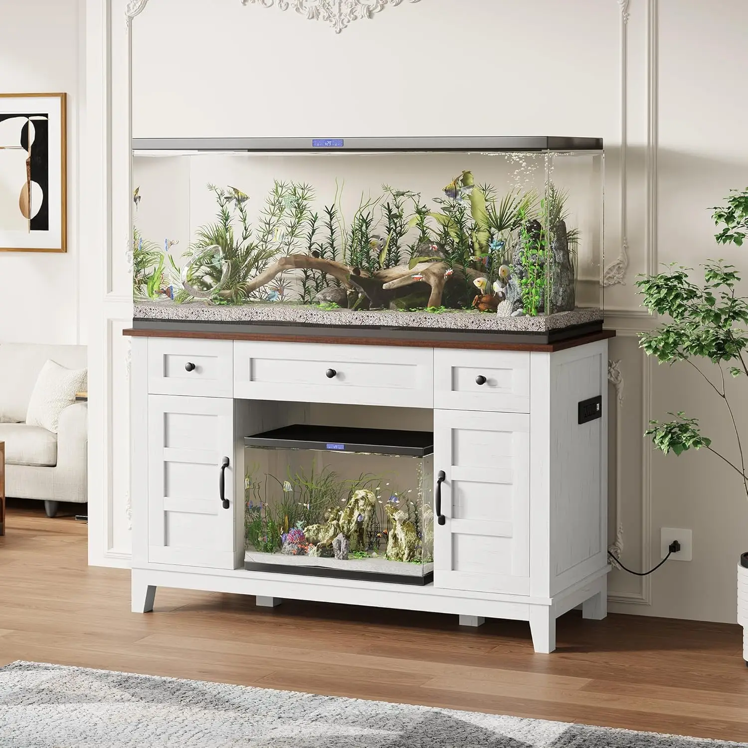 55-75 Gallon Fish Tank Stand - Farmhouse Design, Aquarium Stand with Power Outlet, 1400LBS Heavy Duty, Suitable for, Customized
55-75 Gallon Fish Tank Stand - Farmhouse Design, Aquarium Stand with Power Outlet, 1400LBS Heavy Duty, Suitable for, Customized