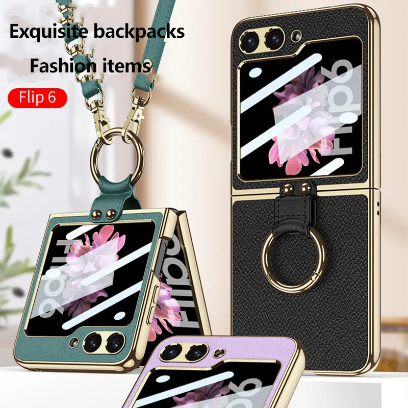 Folding Screen Electroplated Plain Leather Strap Mobile Phone Case For Samsung Z Flip 6 ZFlip6 5G Full Protective Cover
Folding Screen Electroplated Plain Leather Strap Mobile Phone Case For Samsung Z Flip 6 ZFlip6 5G Full Protective Cover