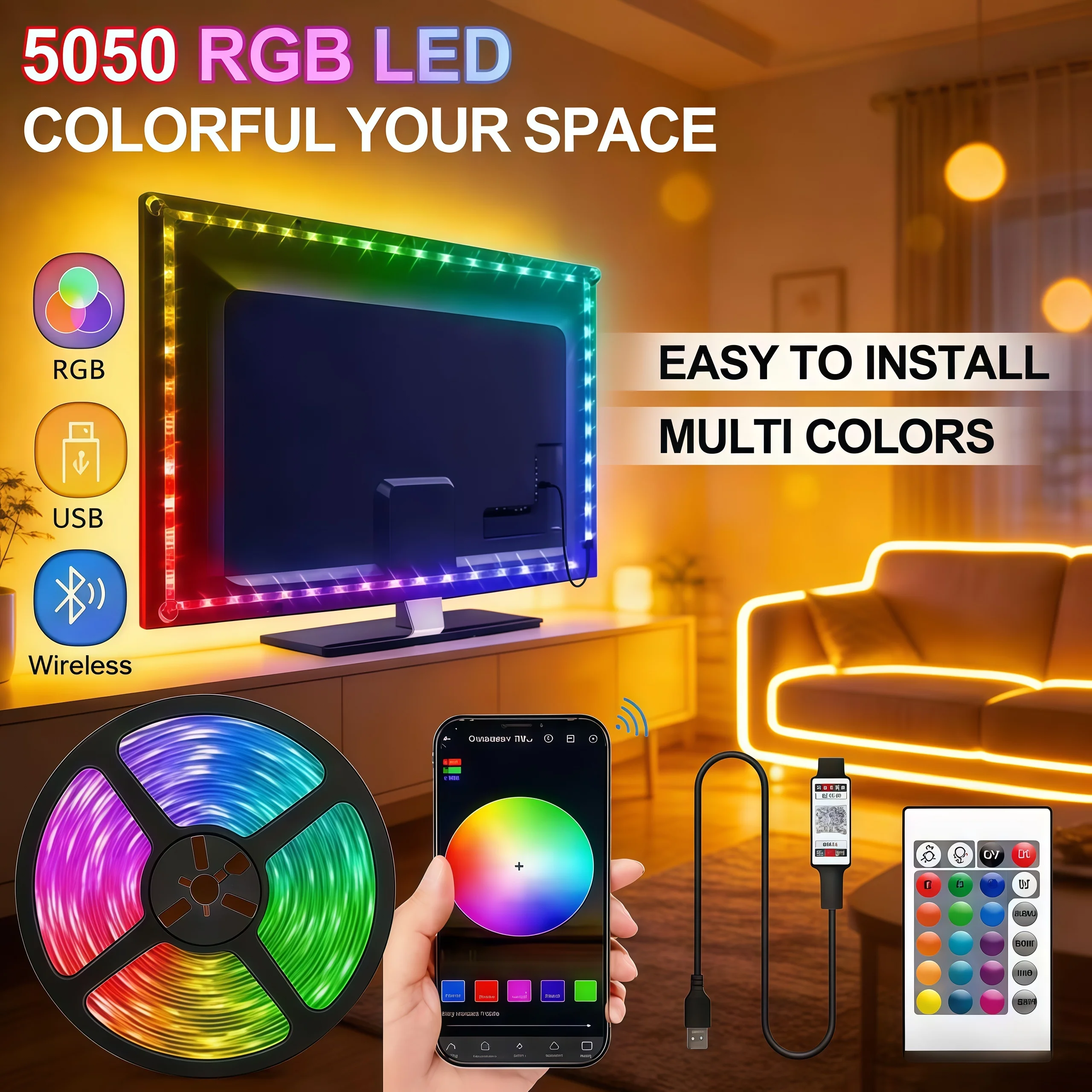 Новые светодиодные ленты RGB 2026 года, 5В, 1-30 м, 16 миллионов цветов, синхронизация с музыкой, изменение цвета для вечеринок и дома
Новые светодиодные ленты RGB 2026 года, 5В, 1-30 м, 16 миллионов цветов, синхронизация с музыкой, изменение цвета для вечеринок и дома