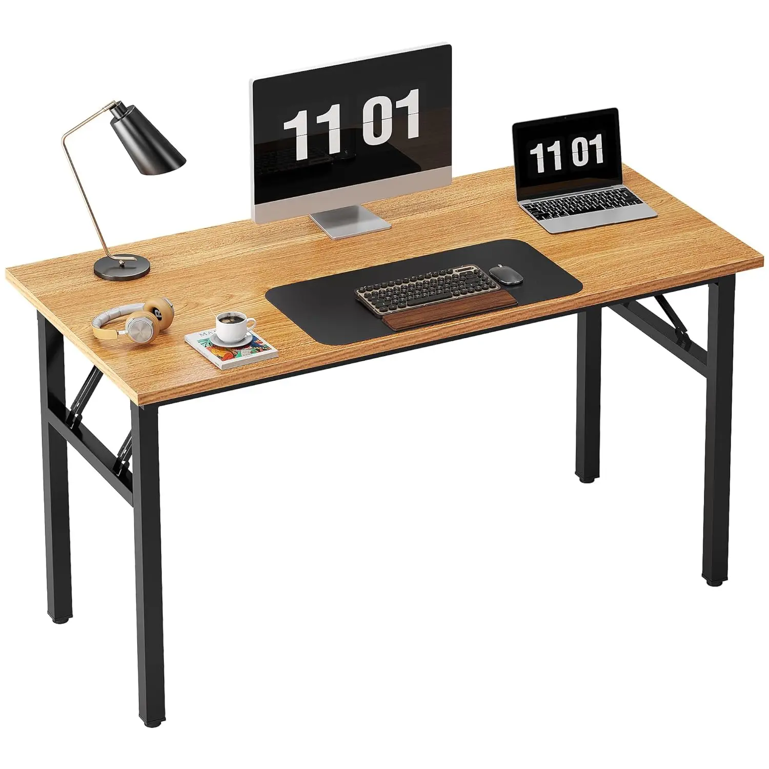 Home Office Desk 47 inches Folding Computer Table Workstation No Install, Teak and Black, Customized
Home Office Desk 47 inches Folding Computer Table Workstation No Install, Teak and Black, Customized