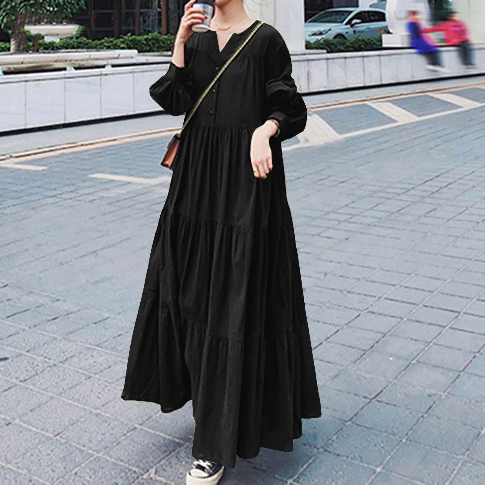 2024 Women's Long Swing Dress Spring and Autumn Long Sleeve V-Neck Ruffle Edge Dress Casual Loose Elegant Cotton and Hemp Dress
2024 Women's Long Swing Dress Spring and Autumn Long Sleeve V-Neck Ruffle Edge Dress Casual Loose Elegant Cotton and Hemp Dress
