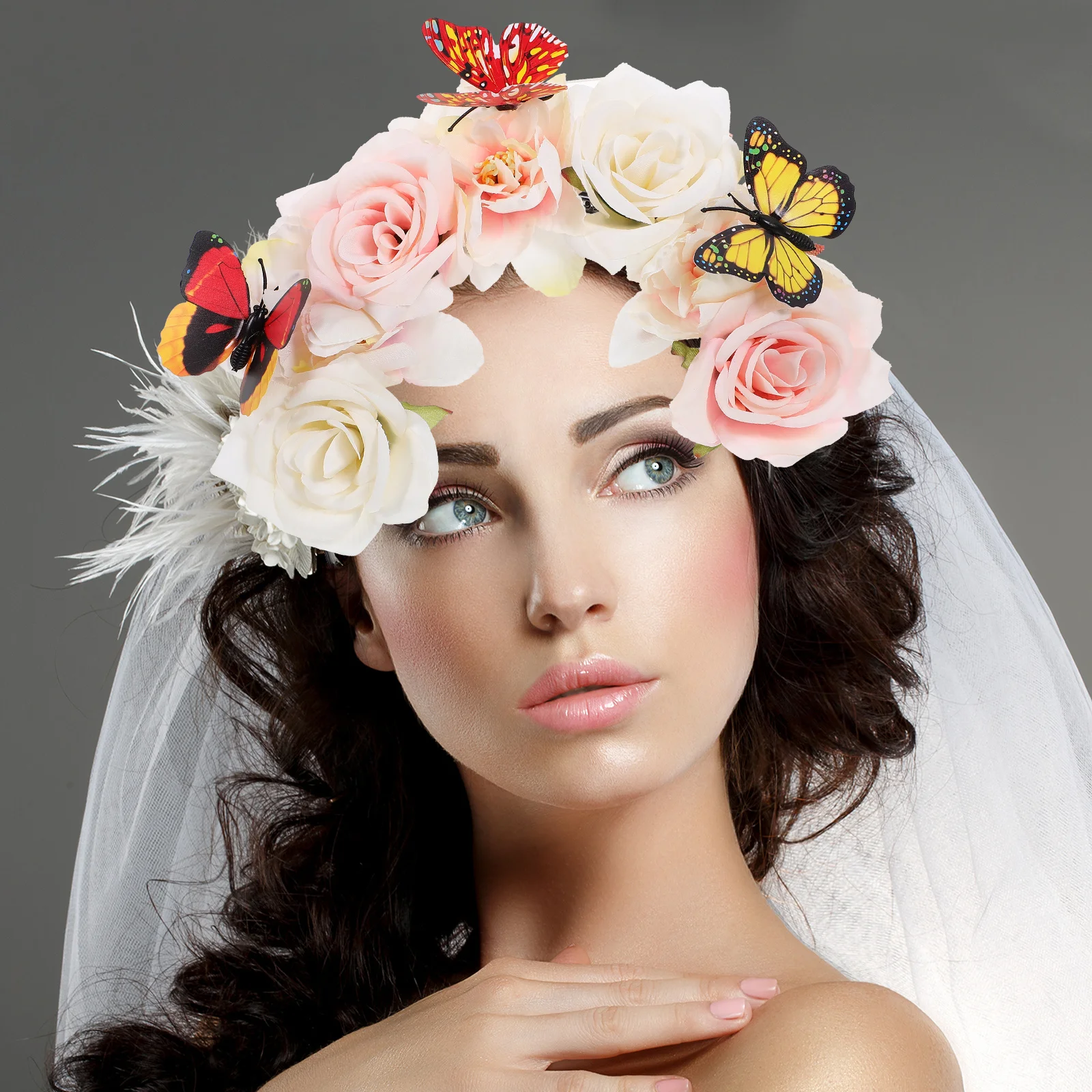 Simulated Flower Headband Comfortable Floral Butterfly Headpiece for Halloween Party Wedding Hair Decoration Butterfly Headbands 
Simulated Flower Headband Comfortable Floral Butterfly Headpiece for Halloween Party Wedding Hair Decoration Butterfly Headbands