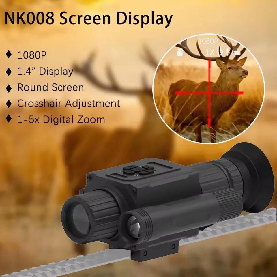Digital Night Vision Monocular Scope for Hunting Outdoor Day Night Vision with 850/940nm IR 1.4' Built-in Crosshair Video Camera
Digital Night Vision Monocular Scope for Hunting Outdoor Day Night Vision with 850/940nm IR 1.4' Built-in Crosshair Video Camera