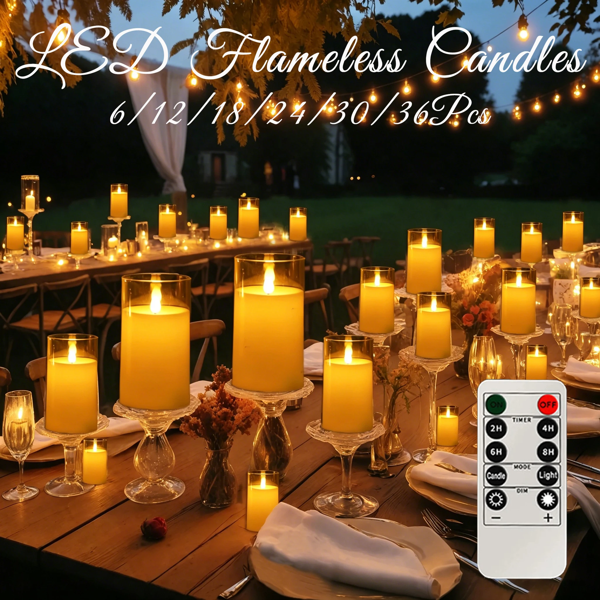 6-36Pcs Wedding Led Candles with Remote Timer 3D Flickering Fake Tealight Candle Battery Acrylic Glass Flameless Candle Lamp.
6-36Pcs Wedding Led Candles with Remote Timer 3D Flickering Fake Tealight Candle Battery Acrylic Glass Flameless Candle Lamp.
