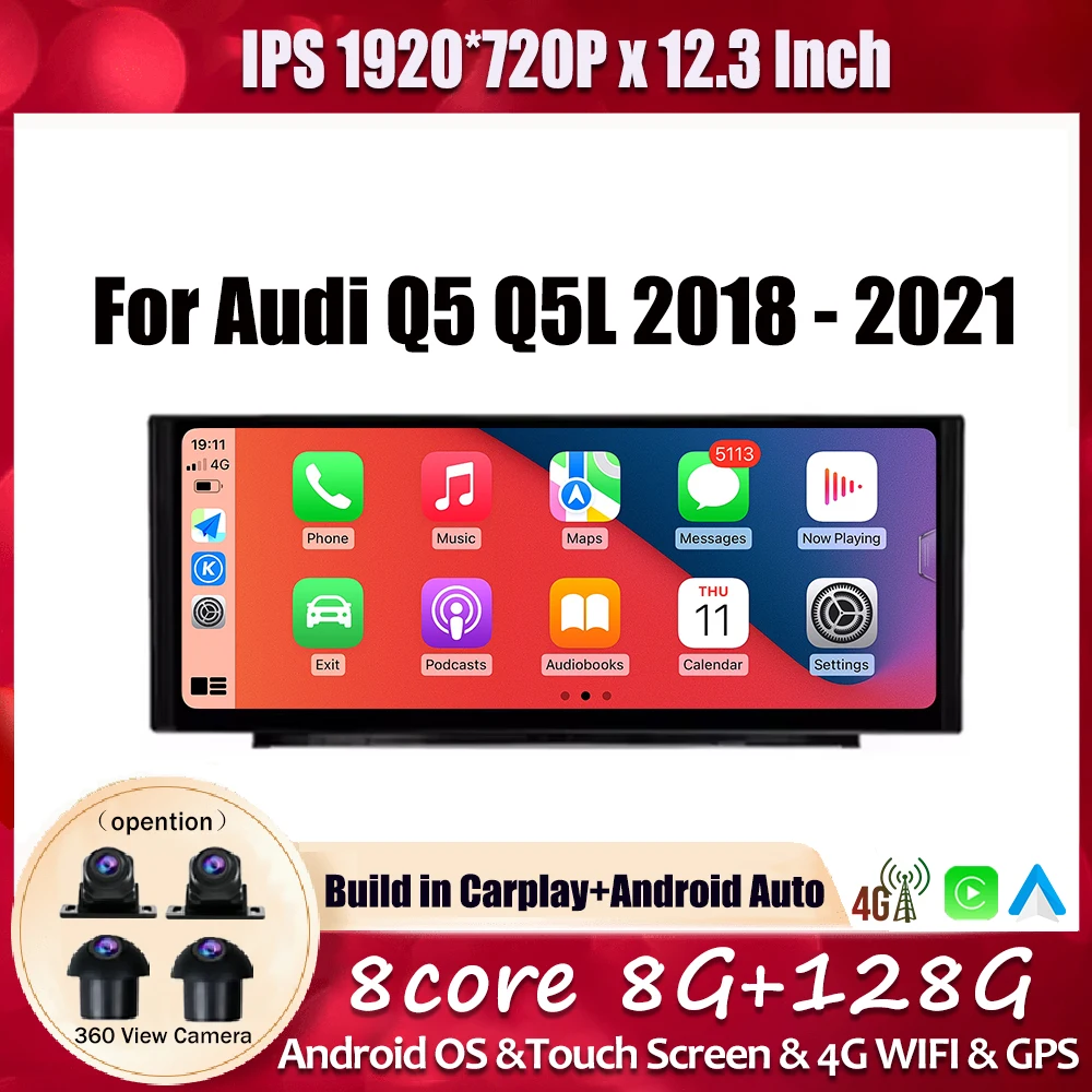 For Audi Q5 Q5L 2018 2019 - 2021 Touch Screen GPS Navigation Multimedia Video Carplay Auto Car Radio 12.3Inch Android 14 4G WIFI
For Audi Q5 Q5L 2018 2019 - 2021 Touch Screen GPS Navigation Multimedia Video Carplay Auto Car Radio 12.3Inch Android 14 4G WIFI