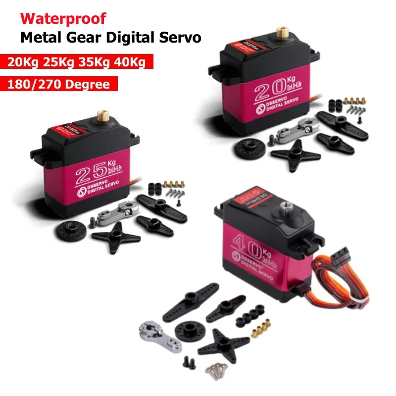 Waterproof Digital Servo 20Kg 25Kg 35Kg 40Kg Large Torque 180/270 Degree Metal Gear For 1/8 1/10 1/12 RC Car Robot DS3235
Waterproof Digital Servo 20Kg 25Kg 35Kg 40Kg Large Torque 180/270 Degree Metal Gear For 1/8 1/10 1/12 RC Car Robot DS3235