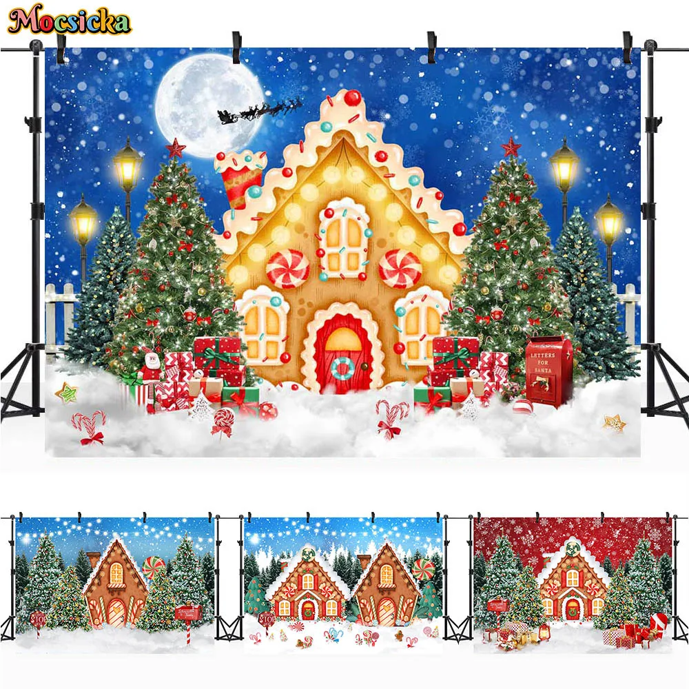 Mocsicka Christmas Backdrop Gingerbread House Winter Snow Xmas Tree Kids Portrait Background for Photo Studio Photography Props
Mocsicka Christmas Backdrop Gingerbread House Winter Snow Xmas Tree Kids Portrait Background for Photo Studio Photography Props