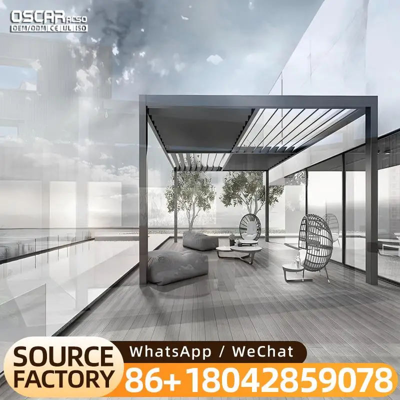 Waterproof Retractable Outdoor Louver Awning with Aluminium Frame for Garden Bioclimatic Outdoor Shading Structure Suitable for
Waterproof Retractable Outdoor Louver Awning with Aluminium Frame for Garden Bioclimatic Outdoor Shading Structure Suitable for