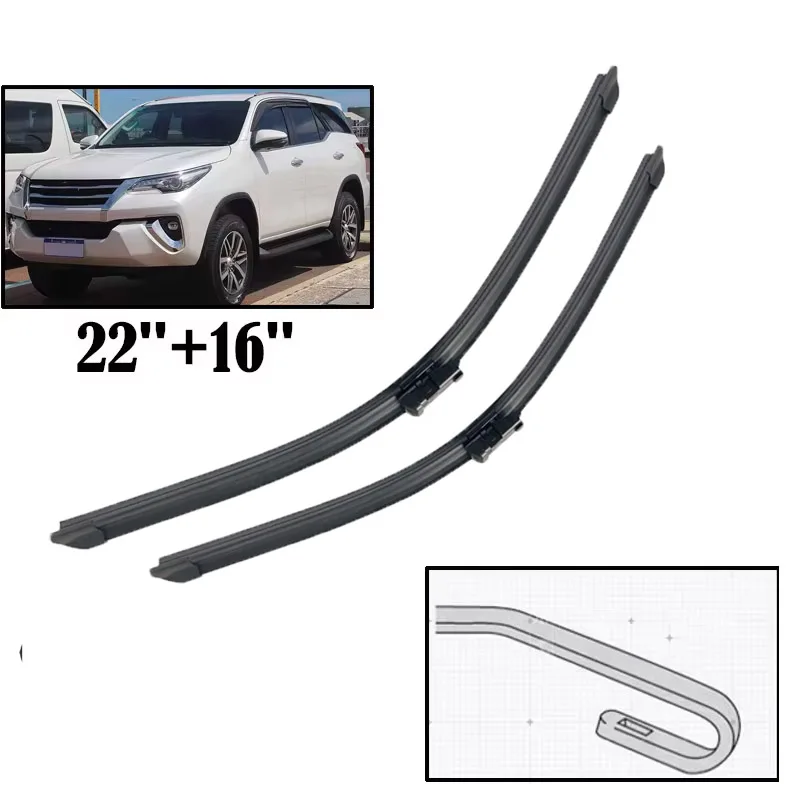 Wiper Front Hybrid Wiper Blades For Toyota Fortuner AN150 AN160 2015 - 2023 Windshield Windscreen Window Brushes 22"+16"
Wiper Front Hybrid Wiper Blades For Toyota Fortuner AN150 AN160 2015 - 2023 Windshield Windscreen Window Brushes 22"+16"