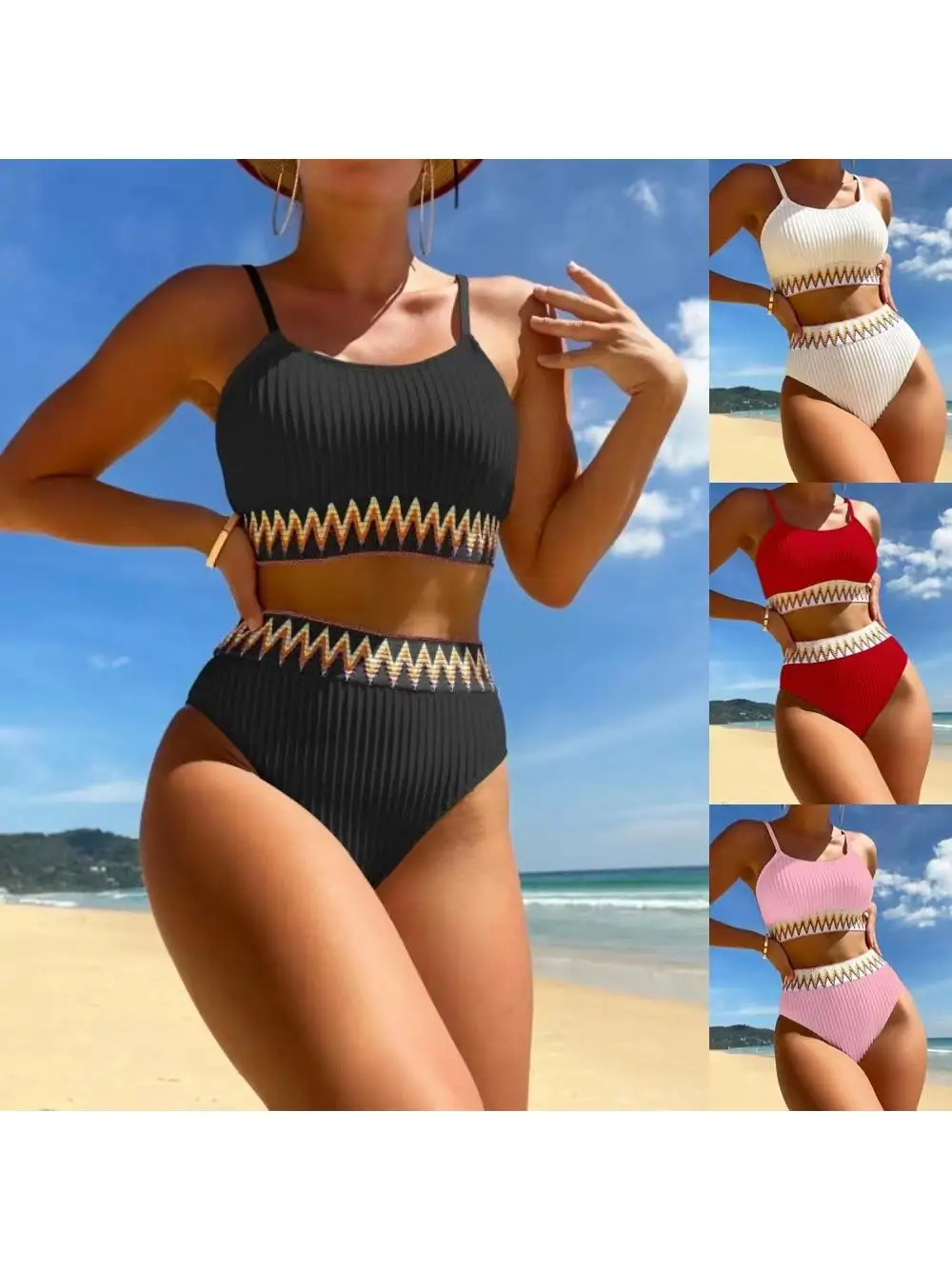 Sexy High-Waist Two-Piece Bikini Swimsuit Triangular Design with Steel Support No Chest Pad Polyester Material Swimmingwear
Sexy High-Waist Two-Piece Bikini Swimsuit Triangular Design with Steel Support No Chest Pad Polyester Material Swimmingwear