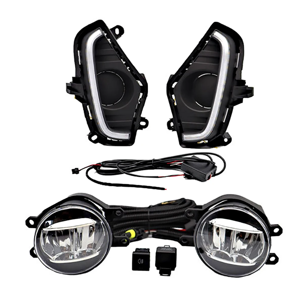 2pcs Car Fog Lights and 2pcs Bumper Bezel with LED DRL set For Toyota RAV4 2019 2020 2021 2022 81210-48050 81220-48050 
2pcs Car Fog Lights and 2pcs Bumper Bezel with LED DRL set For Toyota RAV4 2019 2020 2021 2022 81210-48050 81220-48050