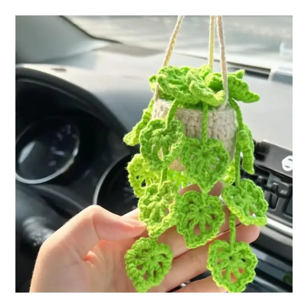 Car Hanging Ornament Knitted Boho Plant for Decor,Cute Crochet Car Hanging Plant Basket Ornament Rear View Mirror Decoration
Car Hanging Ornament Knitted Boho Plant for Decor,Cute Crochet Car Hanging Plant Basket Ornament Rear View Mirror Decoration
