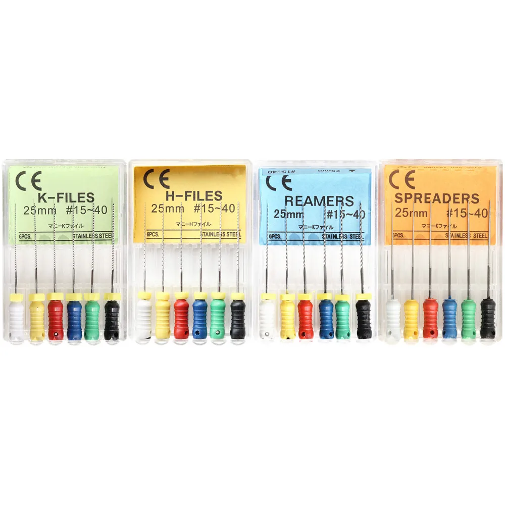 6pcs/ Pack Dental K-FILES H-FILES K-REAMERS Tapered Finger SPREADERS FILES Endodontic Root Canal SSt endo Files Dentistry Tools
6pcs/ Pack Dental K-FILES H-FILES K-REAMERS Tapered Finger SPREADERS FILES Endodontic Root Canal SSt endo Files Dentistry Tools