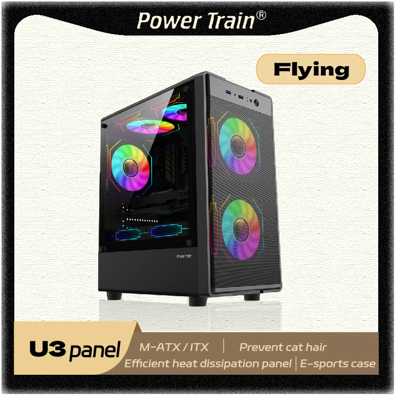 Игровой чехол для ПК Power Train Flying MATX, боковой прозрачный стеклянный корпус для компьютера, железная сетка, рассеивание тепла, интерфейс U3, чехол для киберспорта
Игровой чехол для ПК Power Train Flying MATX, боковой прозрачный стеклянный корпус для компьютера, железная сетка, рассеивание тепла, интерфейс U3, чехол для киберспорта