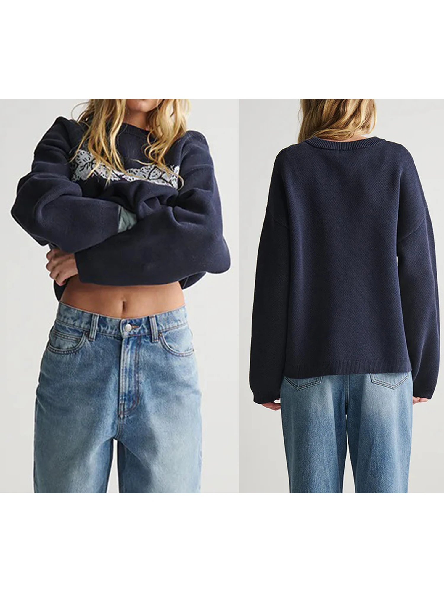 Women s Cozy Oversized Sweater with Geometric Print and Ribbed Detailing Crew Neck Long Sleeve Knit Pullover for Fall Winter
Women s Cozy Oversized Sweater with Geometric Print and Ribbed Detailing Crew Neck Long Sleeve Knit Pullover for Fall Winter