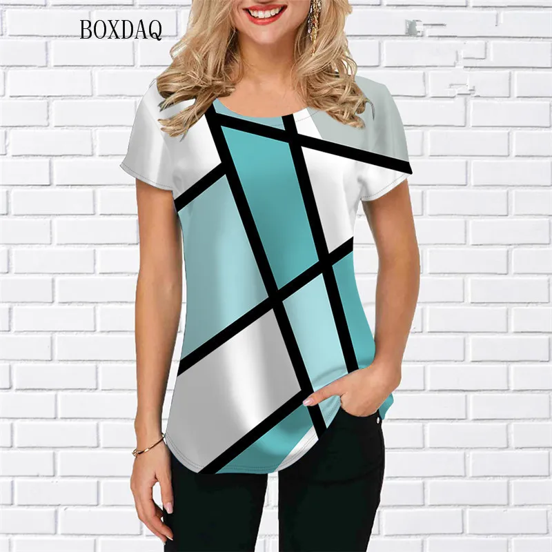 Geometric Plaid Graphic Women Casual Shirts Short Sleeve O-Neck Oversized Pullovers Tops 3D Print Streetwear Ladies Blouses
Geometric Plaid Graphic Women Casual Shirts Short Sleeve O-Neck Oversized Pullovers Tops 3D Print Streetwear Ladies Blouses