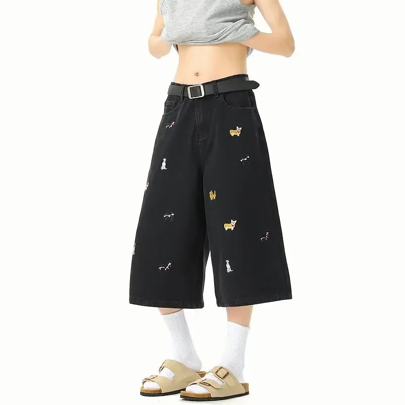 Fun Puppy Embroidered Straight Jeans Baggy Pants Denim Shorts Rhinestones Purple Jeans for Man Korean Reviews Many Men's Clothes
Fun Puppy Embroidered Straight Jeans Baggy Pants Denim Shorts Rhinestones Purple Jeans for Man Korean Reviews Many Men's Clothes