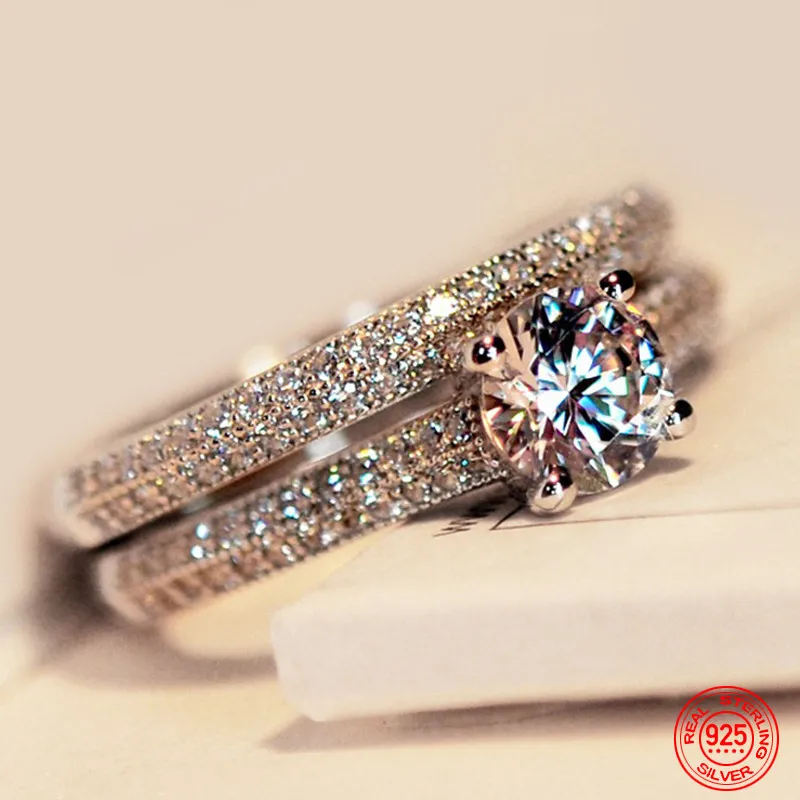 925 Sterling Silver Double Zircon Rings For Women Fashion Wedding Engagement Jewelry Gift
925 Sterling Silver Double Zircon Rings For Women Fashion Wedding Engagement Jewelry Gift