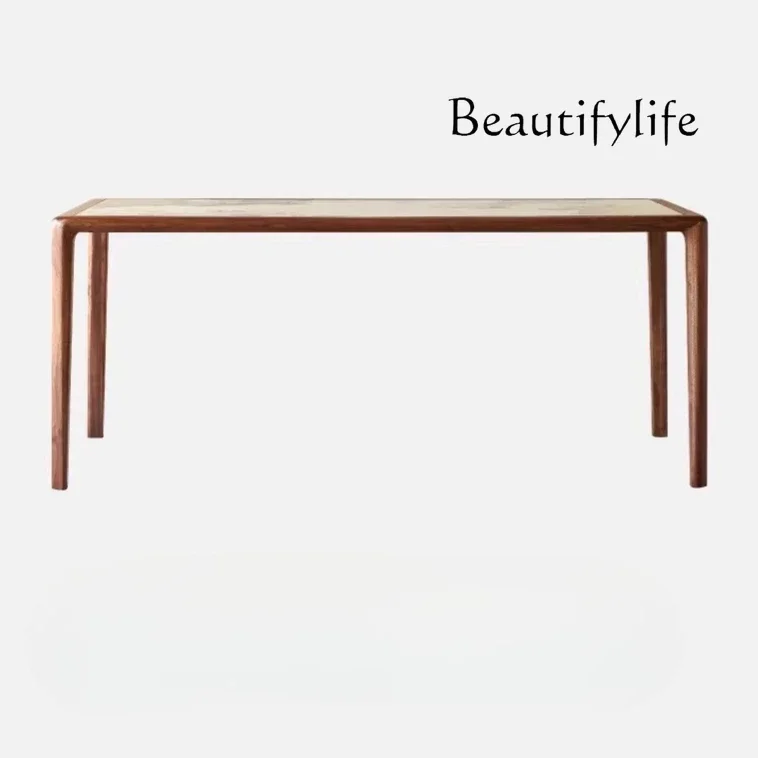 North American black walnut modern simple light luxury rock slab dining table all solid wood dining table rectangular table
North American black walnut modern simple light luxury rock slab dining table all solid wood dining table rectangular table