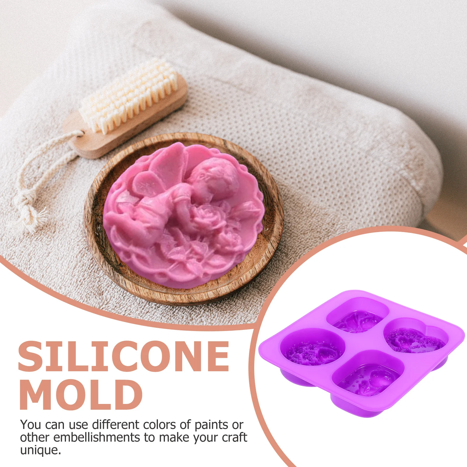 1Pcs 4 Hole Angel Silicone Mold DIY Soap and Making Mold Reusable Craft Baking Tool for Homemade Handmade Soaps Set
1Pcs 4 Hole Angel Silicone Mold DIY Soap and Making Mold Reusable Craft Baking Tool for Homemade Handmade Soaps Set