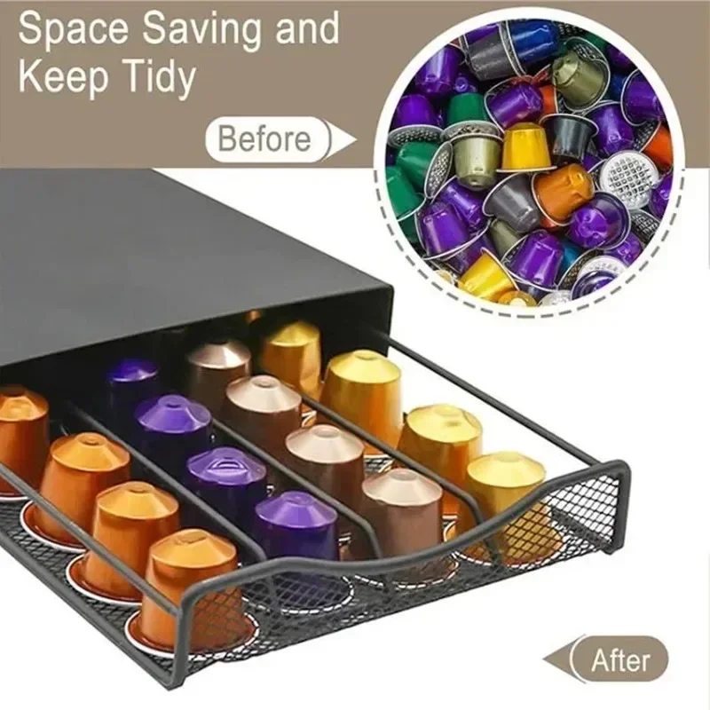 Coffee Capsule Drawer Type Coffee Pod Holder Capsule Storage Box for 40 Capacity Pods for Coffee Shop Office Home Kitchen Use
Coffee Capsule Drawer Type Coffee Pod Holder Capsule Storage Box for 40 Capacity Pods for Coffee Shop Office Home Kitchen Use