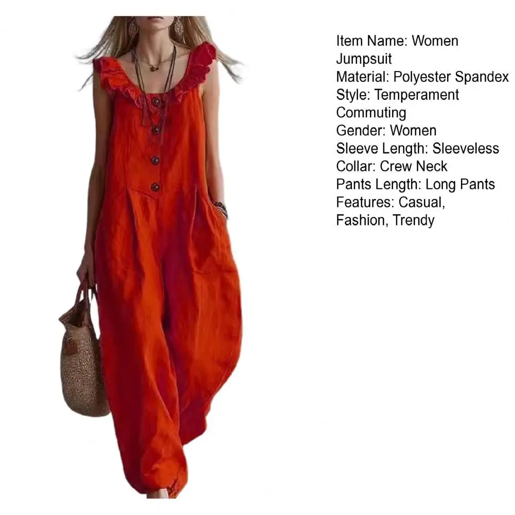 Casual Strap Jumpsuit Summer Loose Wide Leg Overalls Sleeveless Solid Color Harajuku Rompers Women Jumpsuit Outfits With Pockets
Casual Strap Jumpsuit Summer Loose Wide Leg Overalls Sleeveless Solid Color Harajuku Rompers Women Jumpsuit Outfits With Pockets