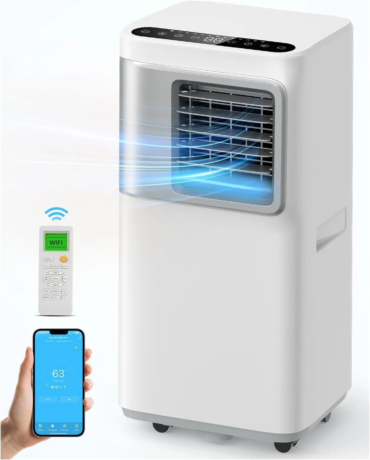 16000 BTU Portable Air Conditioners for Large Room up to 730 sq.ft 5-in-1 Smart AC Unit with WiFi APP/Remote Control, Fast
16000 BTU Portable Air Conditioners for Large Room up to 730 sq.ft 5-in-1 Smart AC Unit with WiFi APP/Remote Control, Fast