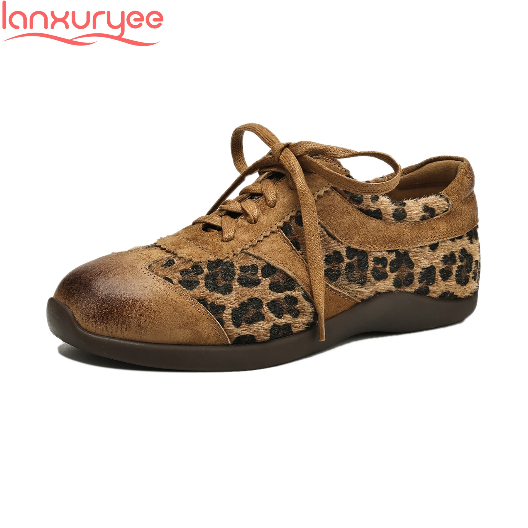 Lanxuryee Horsehair Leopard Print Low Heels Catwalk Spring Autumn Shoes Fashion Sneakers Platform Casual Women Vulcanized Shoes
Lanxuryee Horsehair Leopard Print Low Heels Catwalk Spring Autumn Shoes Fashion Sneakers Platform Casual Women Vulcanized Shoes