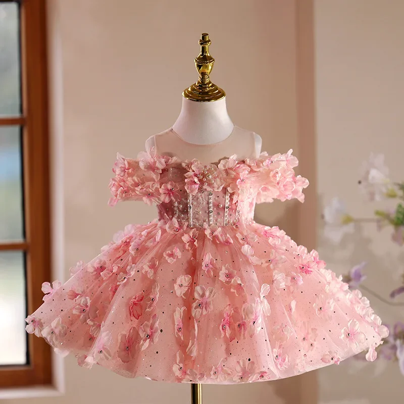 Children Girl Applique Flower Beading Dress Summer Princess Frocks Kids Girls First Year Party Clothing Birthday Fluffy Dress
Children Girl Applique Flower Beading Dress Summer Princess Frocks Kids Girls First Year Party Clothing Birthday Fluffy Dress