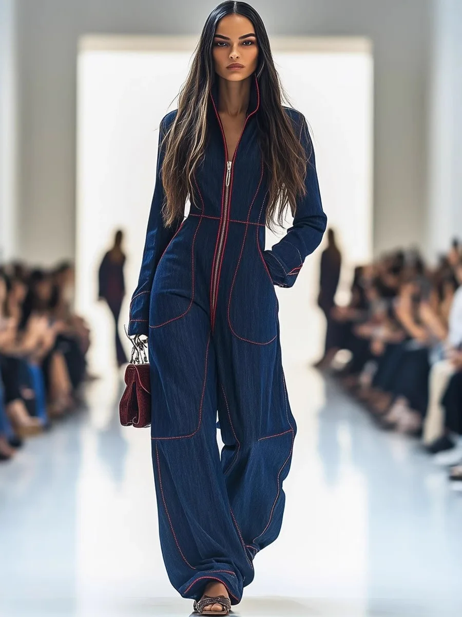 Autumn Winter Slim Fit Collar Casual Large Size Women's Pure Color with Big Pocket Jumpsuit Long Pants Polyester Fiber
Autumn Winter Slim Fit Collar Casual Large Size Women's Pure Color with Big Pocket Jumpsuit Long Pants Polyester Fiber