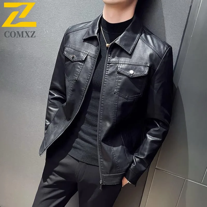 COMXZ Мужская кожаная куртка премиум-класса, американское легкое мотоциклетное пальто, однотонная ветрозащитная осенняя одежда для езды на велосипеде на открытом воздухе
COMXZ Мужская кожаная куртка премиум-класса, американское легкое мотоциклетное пальто, однотонная ветрозащитная осенняя одежда для езды на велосипеде на открытом воздухе