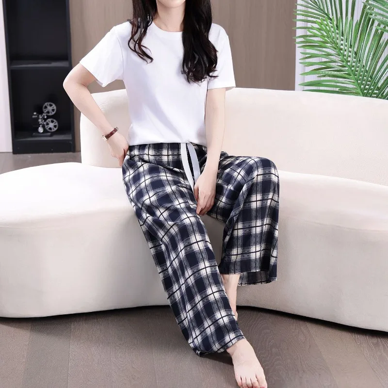 Women's Cotton and Silk Extended Trousers Artificial Cotton Pajama Pants Home Loose Wide-leg Pants Can Be Worn Outside Trousers
Women's Cotton and Silk Extended Trousers Artificial Cotton Pajama Pants Home Loose Wide-leg Pants Can Be Worn Outside Trousers