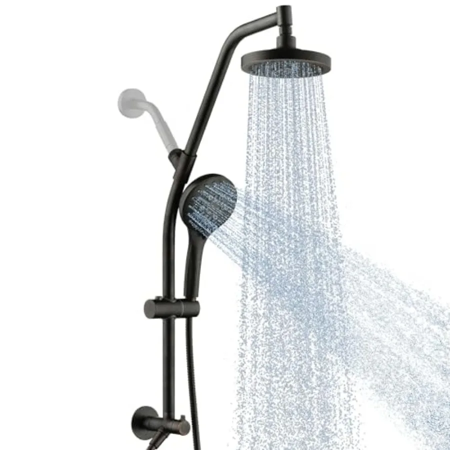 Rain Shower Head with Handheld Combo, Dual Shower System with Slide Bar, Adjustable Height, Brass Slide Bar and Diverter, 60 In
Rain Shower Head with Handheld Combo, Dual Shower System with Slide Bar, Adjustable Height, Brass Slide Bar and Diverter, 60 In