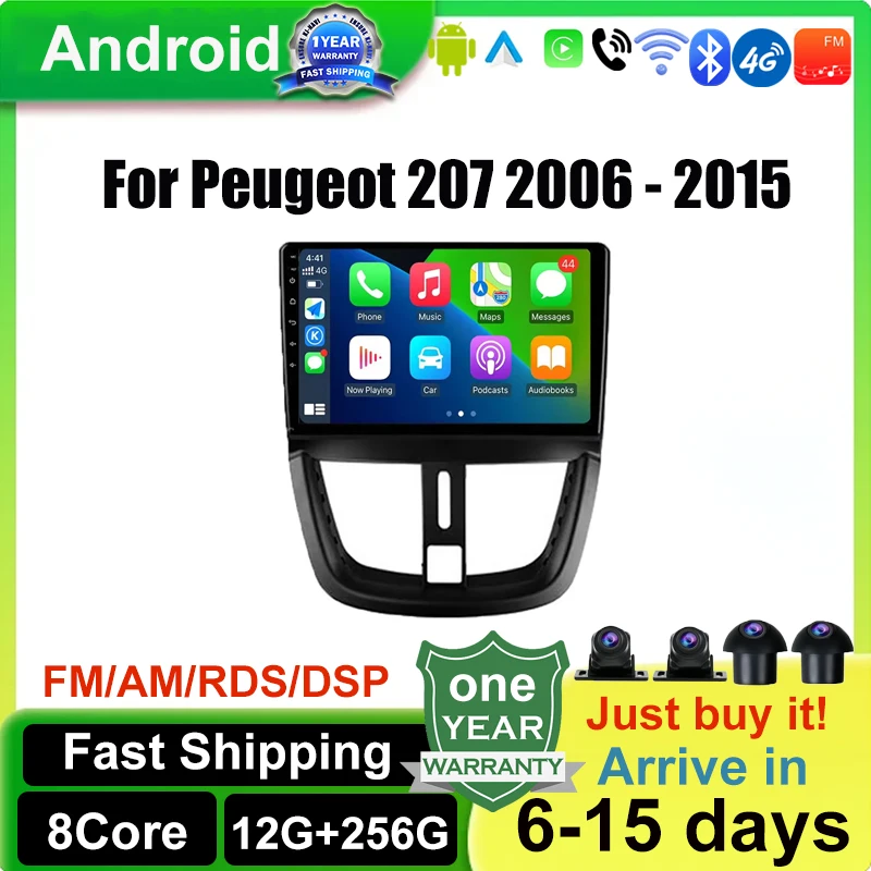 DSP Wireless Carpaly Android 14 Auto Car Stereo Radio Multimedia GPS Navigation Blutooth Wifi For Peugeot 207 2006 - 2015
DSP Wireless Carpaly Android 14 Auto Car Stereo Radio Multimedia GPS Navigation Blutooth Wifi For Peugeot 207 2006 - 2015