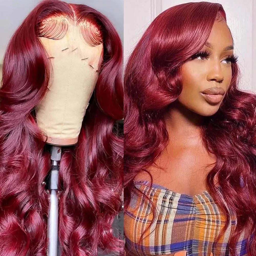 13x6 Lace Front 100% Human Hair Wig Body Wave 99J Burgundy Colored 220 Density 13x4 Brazilian Wigs Pre Plucked for Women 40 Inch
13x6 Lace Front 100% Human Hair Wig Body Wave 99J Burgundy Colored 220 Density 13x4 Brazilian Wigs Pre Plucked for Women 40 Inch
