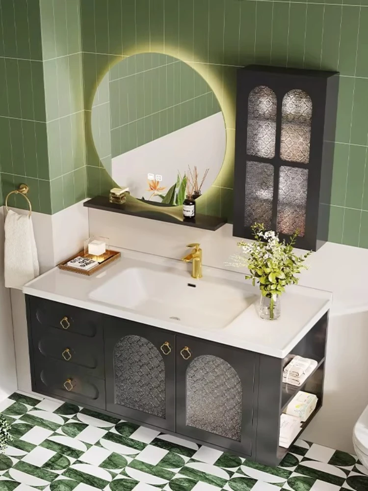 French retro bathroom side cabinet combination ceramic integrated basin toilet washbasin cabinet
French retro bathroom side cabinet combination ceramic integrated basin toilet washbasin cabinet