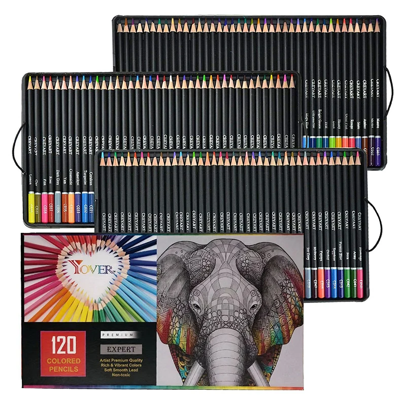 120 Colors High Quality Wood Oil Colored Pencils Professional Set Artist Painting For Drawing Sketch Coloring Painting with Box
120 Colors High Quality Wood Oil Colored Pencils Professional Set Artist Painting For Drawing Sketch Coloring Painting with Box