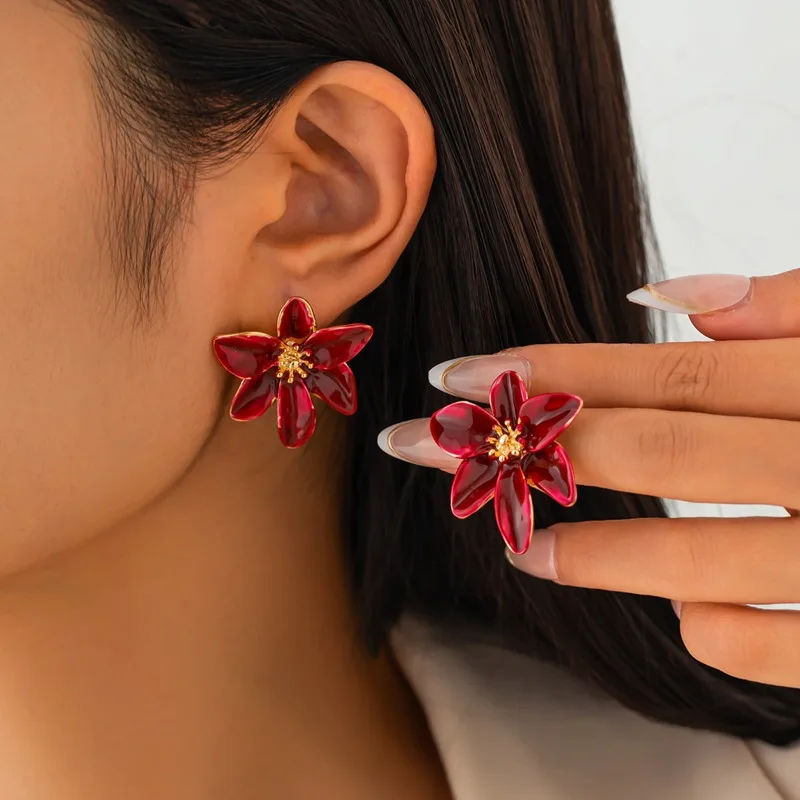EVISPOL 2Pcs Fuchsia Epoxy Flower Stud Earrings for Women, Post Spring Summer New Trendy Girls Cute Floral Ear Jewelrys
EVISPOL 2Pcs Fuchsia Epoxy Flower Stud Earrings for Women, Post Spring Summer New Trendy Girls Cute Floral Ear Jewelrys