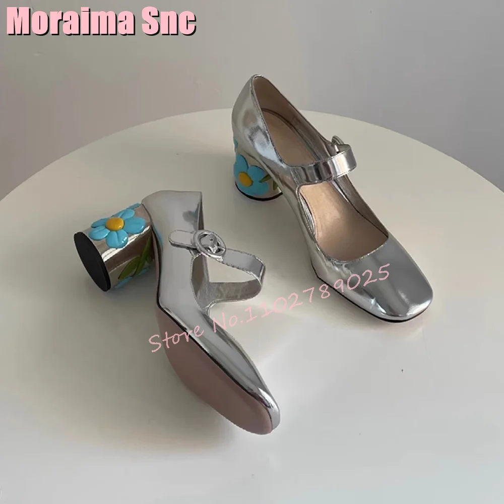 Block Flower Heel Square Toe Mary Janes Ankle Buckle Strap Fashion Shallow Women Shoes Summer Silver Solid Vintage Sweet Style
Block Flower Heel Square Toe Mary Janes Ankle Buckle Strap Fashion Shallow Women Shoes Summer Silver Solid Vintage Sweet Style