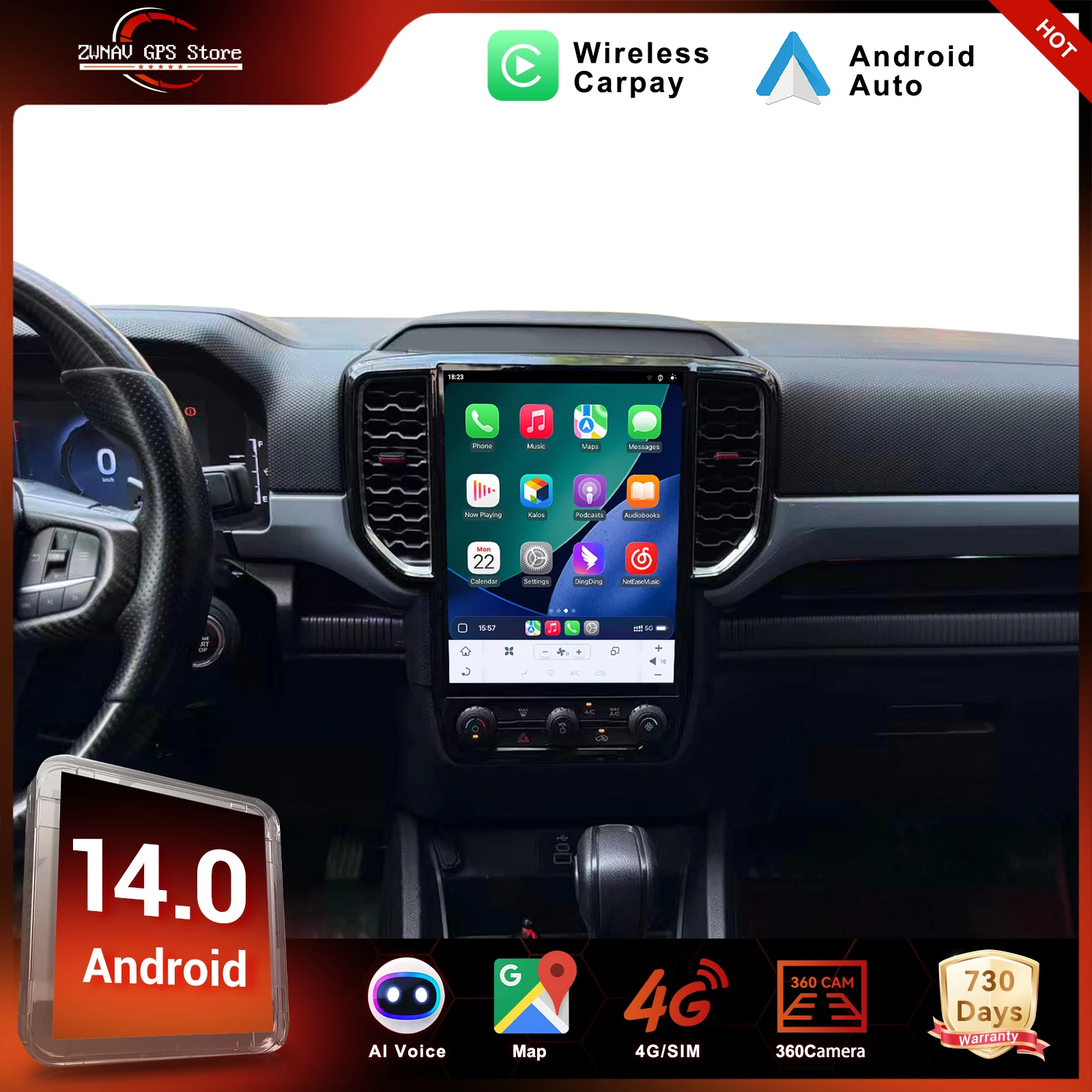 ZWNAV 12.1 Inch Vertical IPS Android Screen GPS Car Radio for Dodge RANGER 2022+ Stereo Auto Carplay Head Unit Monitor Video
ZWNAV 12.1 Inch Vertical IPS Android Screen GPS Car Radio for Dodge RANGER 2022+ Stereo Auto Carplay Head Unit Monitor Video