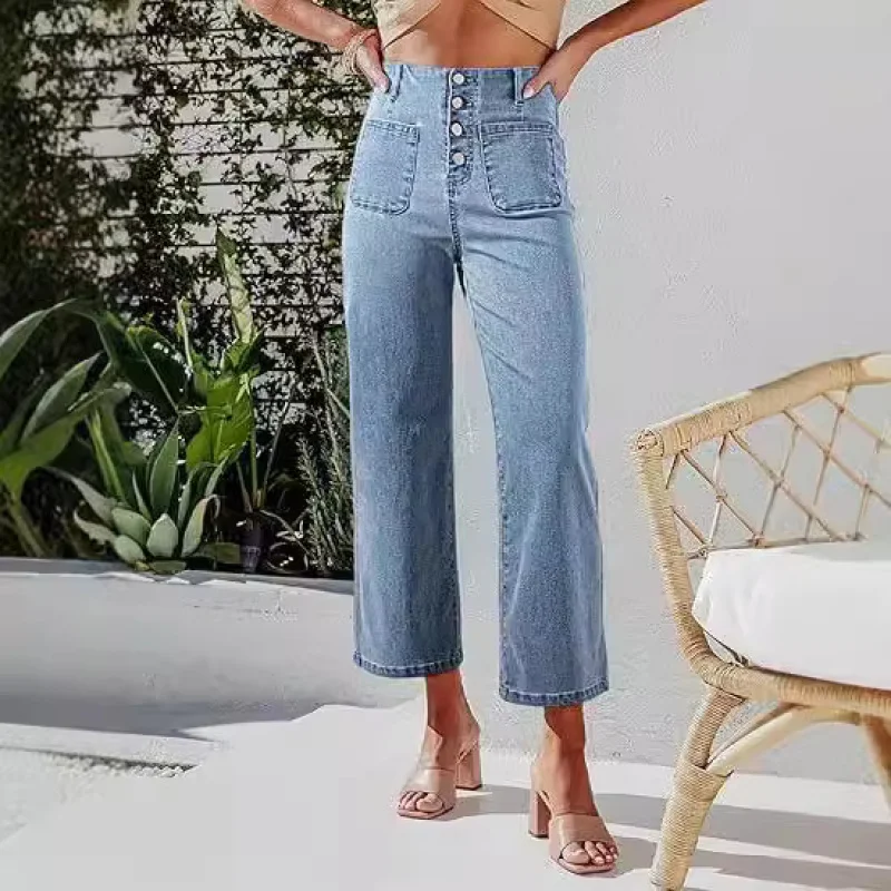 European and American Retro Loose Straight Single-Breasted High-Waisted Wide-Leg Women's Jeans
European and American Retro Loose Straight Single-Breasted High-Waisted Wide-Leg Women's Jeans