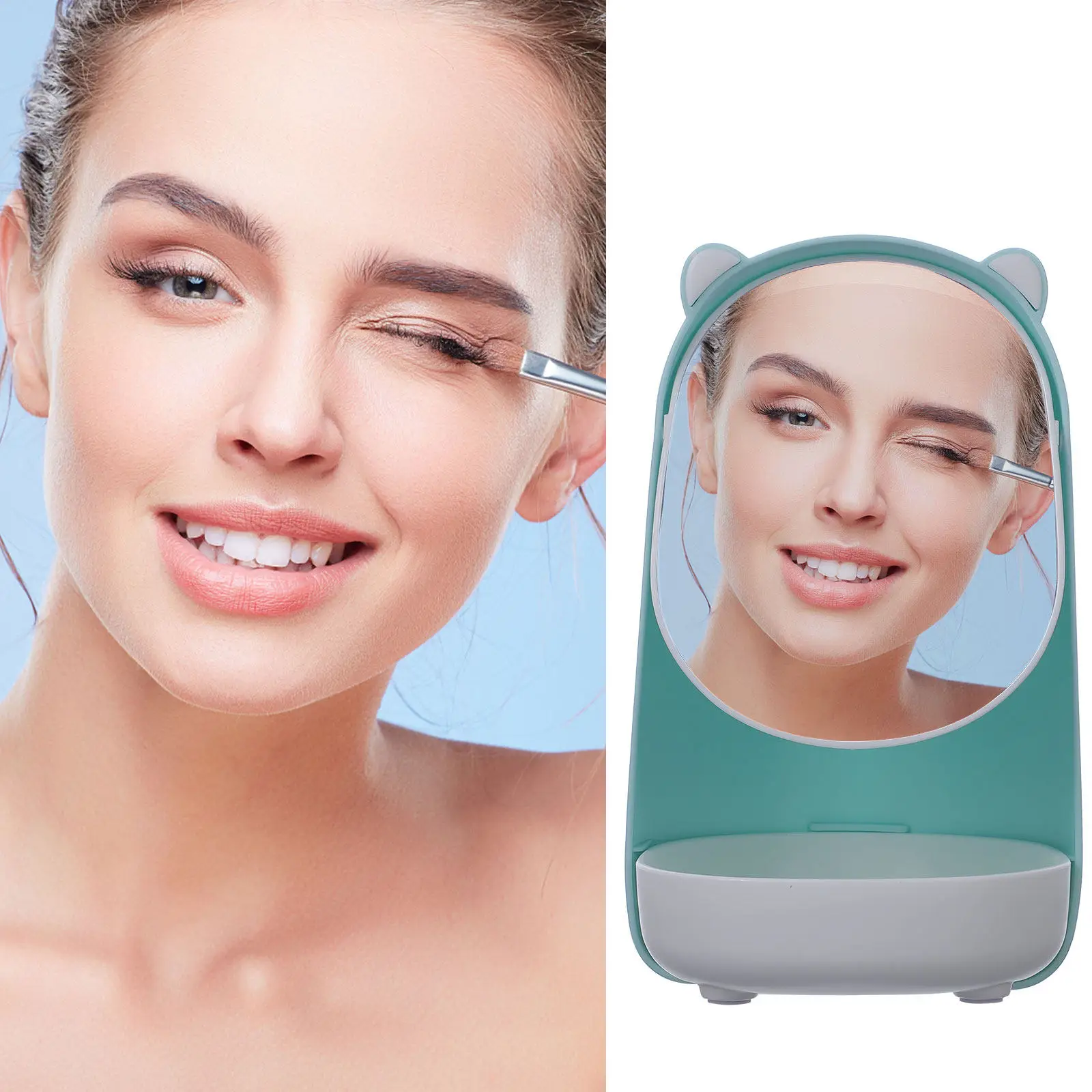 Зеркало для макияжа, 1 шт., прозрачное, высокой четкости, с милым изображением медведя, настольное, портативное, легкое, подходит для спальни, ванной комнаты
Зеркало для макияжа, 1 шт., прозрачное, высокой четкости, с милым изображением медведя, настольное, портативное, легкое, подходит для спальни, ванной комнаты