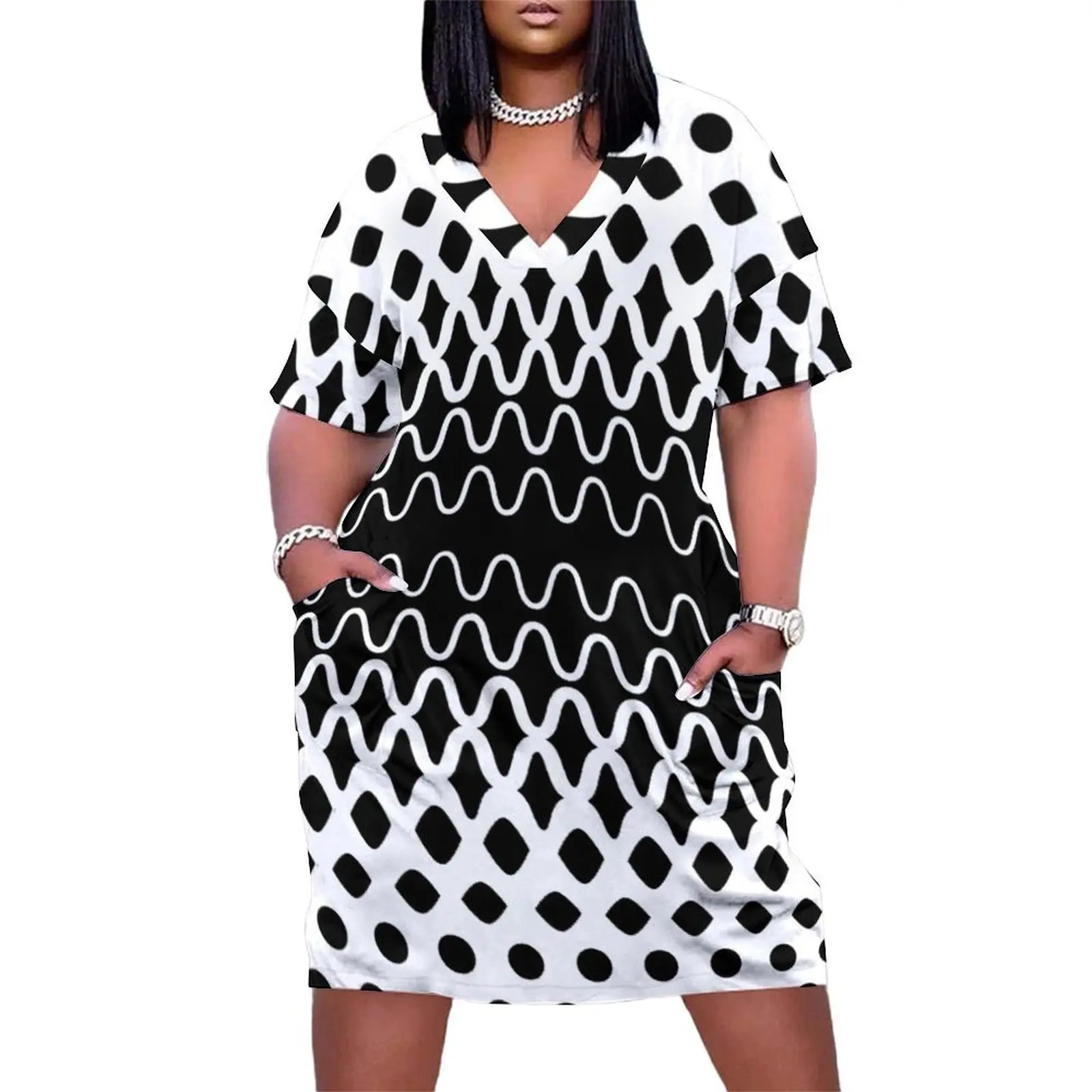 Waves into Particles Loose Pocket Dress women's evening dress 2025 Clothing female dress for women 2025
Waves into Particles Loose Pocket Dress women's evening dress 2025 Clothing female dress for women 2025