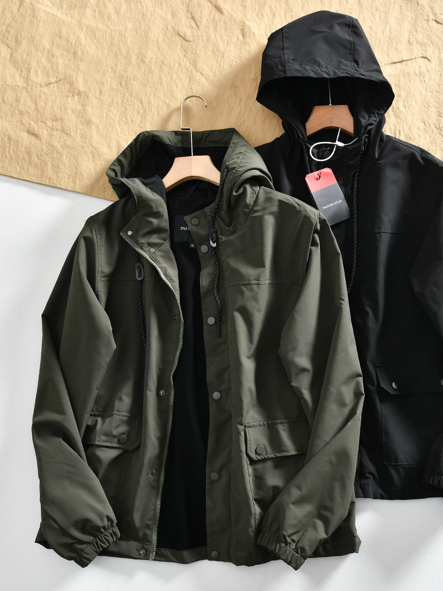 Outdoor Workwear Style Thin Fleece Lined Windproof Waterproof Men's Autumn Hooded Casual Jacket Coat Loose Fit Youth Fashion
Outdoor Workwear Style Thin Fleece Lined Windproof Waterproof Men's Autumn Hooded Casual Jacket Coat Loose Fit Youth Fashion