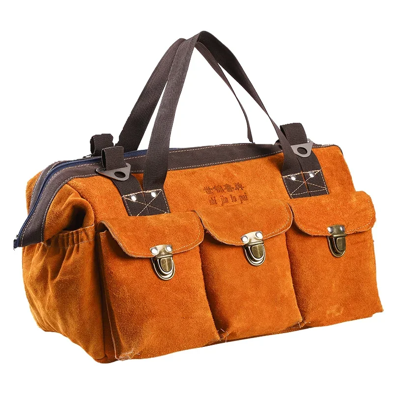 Cowhide Multifunction Tool Bag Professional Electrician Tools Organizer High Capacity 2-tier Toolkit Carpentry Accessories
Cowhide Multifunction Tool Bag Professional Electrician Tools Organizer High Capacity 2-tier Toolkit Carpentry Accessories