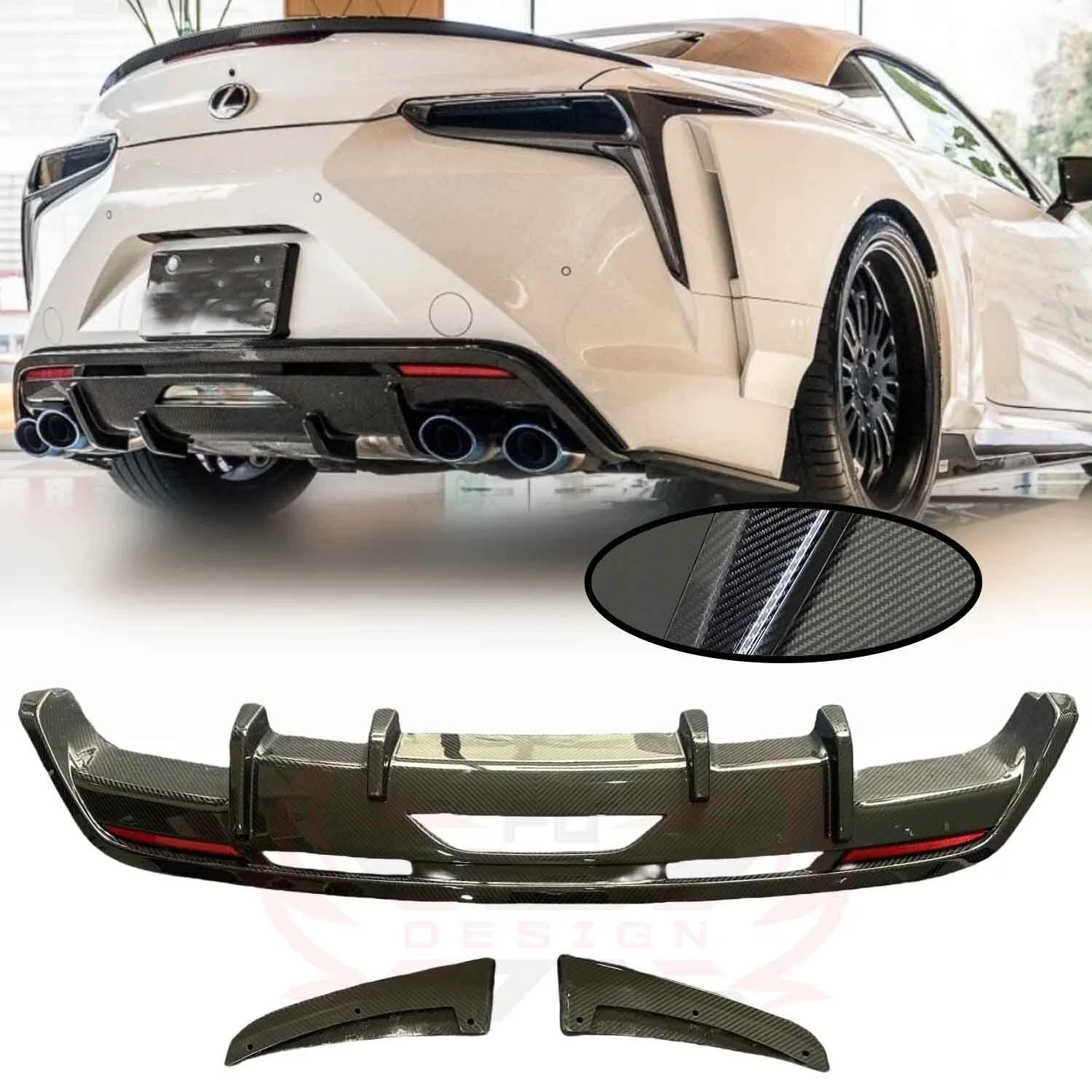 Rear Diffuser For Lexus LC500 LC500h 2018-2024 Dry Carbon Fiber Rear Bumper Lip
Rear Diffuser For Lexus LC500 LC500h 2018-2024 Dry Carbon Fiber Rear Bumper Lip