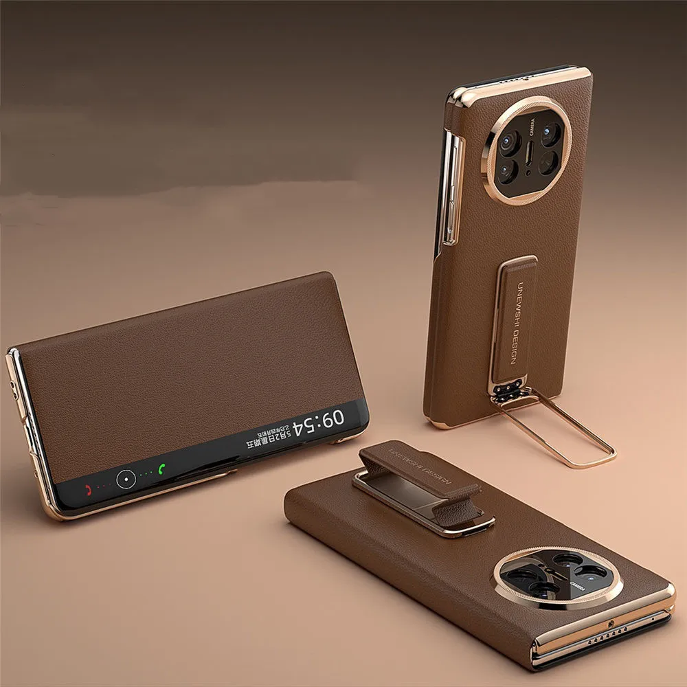 Premium Cowhide Leather Double Hinge Flip Case for Huawei Mate X5 X3 Window View Bracket Cover
Premium Cowhide Leather Double Hinge Flip Case for Huawei Mate X5 X3 Window View Bracket Cover