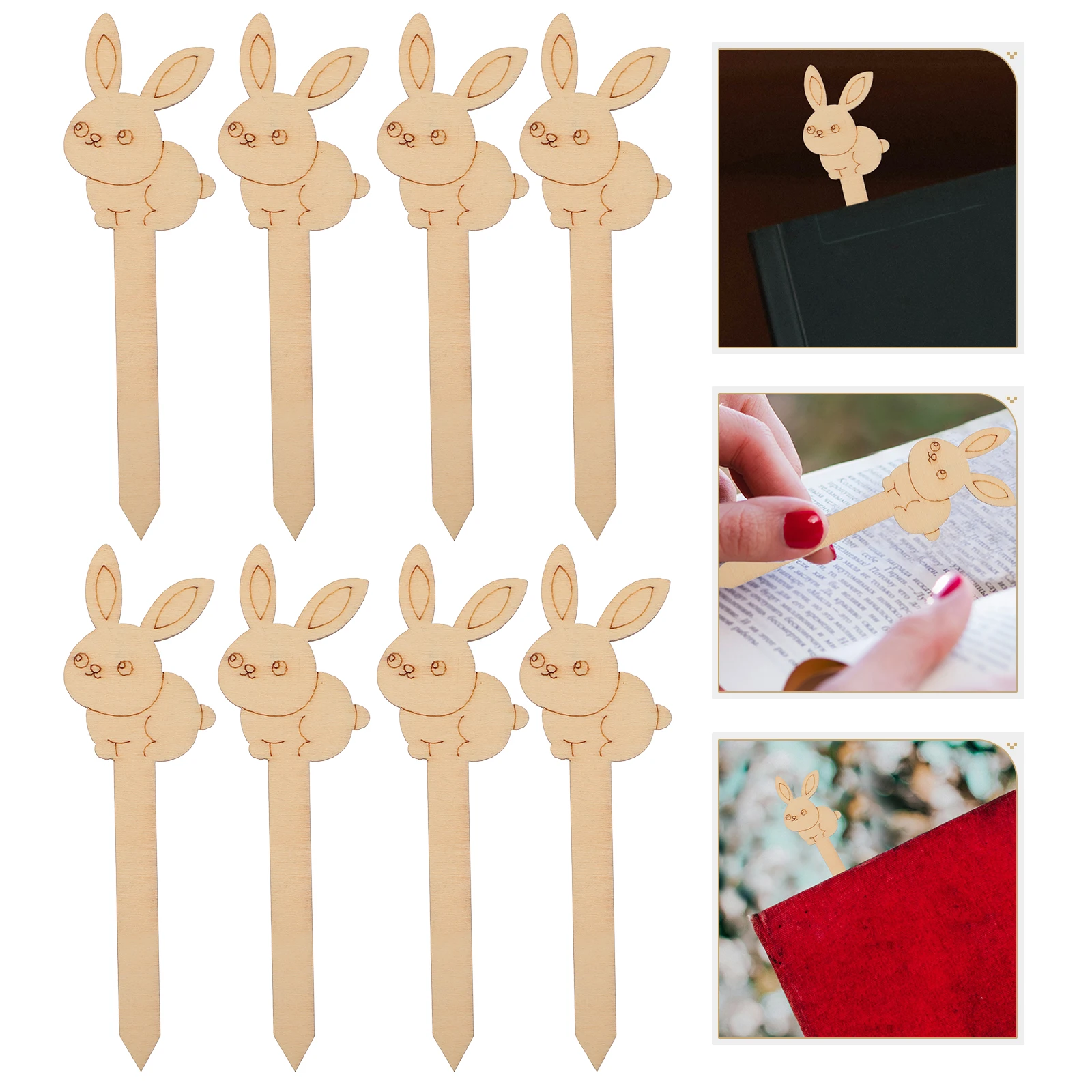 10 pcs Wooden Bookmarks Easter Rabbit Bunny Blank Tags Decorative Page Separators Sturdy Craft Gifts Students Readers Teachers
10 pcs Wooden Bookmarks Easter Rabbit Bunny Blank Tags Decorative Page Separators Sturdy Craft Gifts Students Readers Teachers